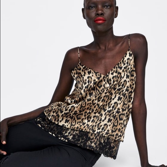 Zara Tops - ZARA BASIC Animal Print Camisole Top NWT M Leopard